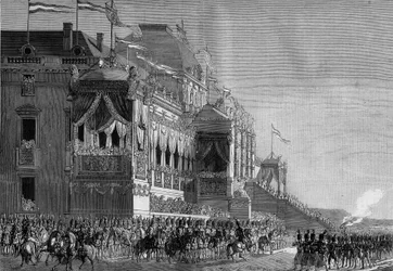 Verteilung der Adler durch Napoleon I (1869-1821) auf dem Champ de Mars, 5. Dezember