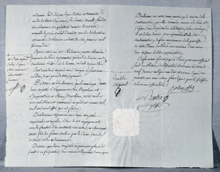 Scheidungserklärung von Kaiser Napoleon Bonaparte (1769-1821) und Kaiserin Joséphine (1763-1814), 9. Januar 1810