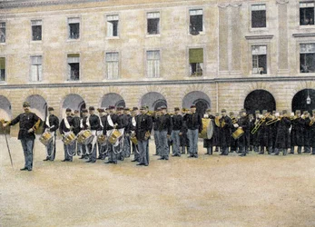 Trommeln, Trompeten und Musik - in „Album militaire“ - Legion der Garde