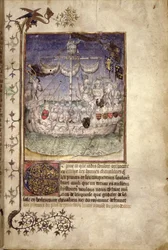 Ein Schiff voller bewaffneter Männer, aus 