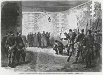 Hinrichtung von Georges Darboy, 24. März 1871 (Gravur)