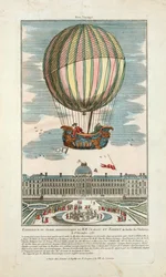 Erfahrung des aerostatischen Globus von MM. Charles und Robert im Jardin des Thuileries am 1. Dezember 1783, veröffentlicht 1783