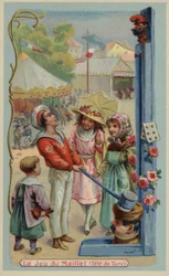 Kirmes-Kraftmesser (Chromolithografie)