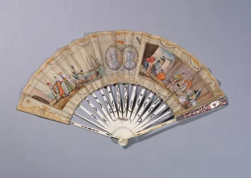 Fächer mit Illustrationen aus Die Gräfin von Cagliostro, ca. 1786