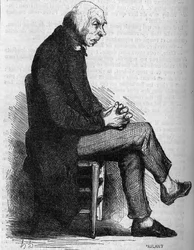 Vater Goriot. Gravur Mitte des 19. Jahrhunderts. Illustration für „Vater Goriot“ von Honoré de Balzac (1799-1850).