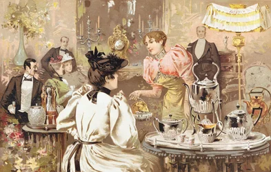 Fünf-Uhr-Tee, Werbung für Kirby, Beard & Co., rue Auber, Paris, 1893