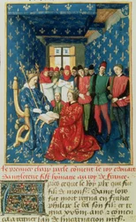 Edward I (1239-1307) huldigt dem König von Frankreich, Philippe IV le Bel (1268-1314), für das Herzogtum Aquitanien