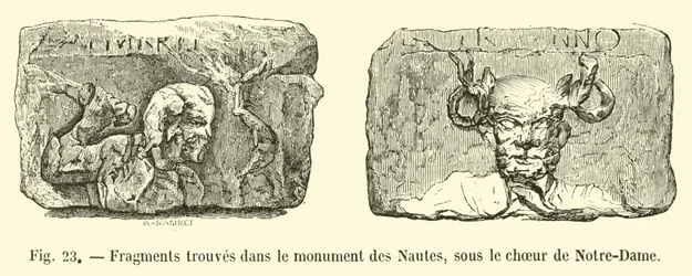 Fragmente gefunden im Monument der Nautes, unter dem Chor von Notre-Dame