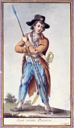 Ein Pariser Sansculotte mit Waffe