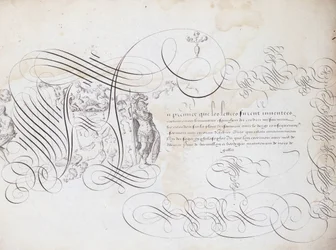 Französische Kalligraphie: Der Garten des Schreibens von Robert Vignon um 1600. Historische Bibliothek der Stadt Paris