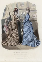 Französische Modeplatte, späte 19. Jahrhundert