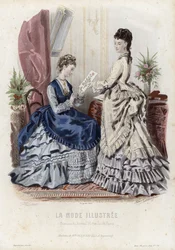 Französische Modeplatte, späte 19. Jahrhundert