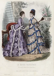 Französische Modeplatte, späte 19. Jahrhundert