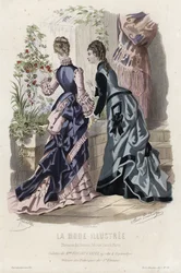 Französische Modeplatte, späte 19. Jahrhundert