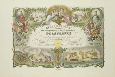 Frontispiz des Atlas Nacional Illustre des 86 Departments et des Possessions de la France, von Victor Levasseur 1856