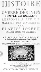 Frontispiz von Histoire de la Guerre des Juifs contre les Romains von Flavius Josephus, veröffentlicht in Paris, 1688