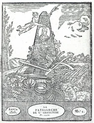Frontispiz zu einem landwirtschaftlichen Almanach mit einem Porträt von Olivier de Serres (1539-1619), 1816