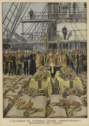 Beerdigung der Opfer des Unfalls auf dem russischen Schlachtschiff Sissoi Veliky, 1897