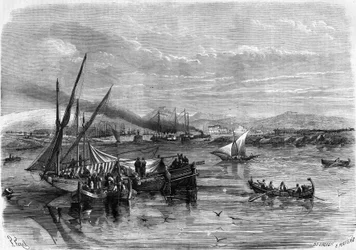 Gesamtansicht des Pireus, Hafen von Athen