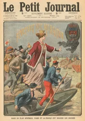 Großzügigkeit der Stadt Paris und Frankreichs bei der Rettung der Opfer der Überschwemmungen, Illustration aus 