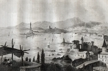 Genua - Gravur aus „Italien malerisch“ von M. de Norvins, Ch. Nodier 1834-1836