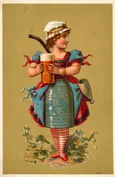 Mädchen mit einem großen Glas Bier