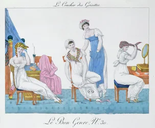 Grisetten bereiten sich auf das Bett vor, Platte 30 aus 