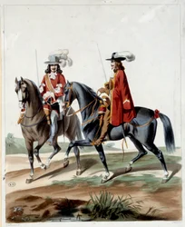 Wachen des Königs. Gravur von 1660. Paris, Decorative Arts