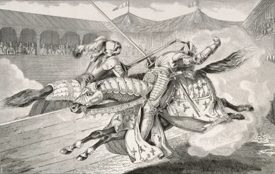 Heinrich II. (1519-59) wird bei einem Turnier während der Hochzeitsfeierlichkeiten seiner Tochter tödlich verwundet, aus 