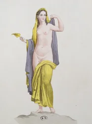 Hermaphrodit, aus einem pompejanischen Fresko, ca. 1800
