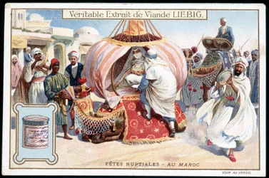 Flitterwochen in Marokko - Chromo. Liebig, um 1895