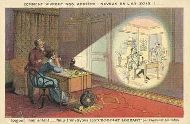 Wie Menschen im Jahr 2012 leben werden (Farblithografie)