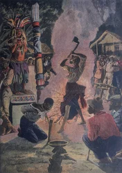 Menschenopfer während einer Voodoo-Zeremonie, La Fayette, Louisiana, USA