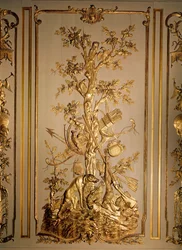 Jagdszene, Holzvertäfelung ursprünglich aus dem Speisesaal des Hotel des Etats du Languedoc