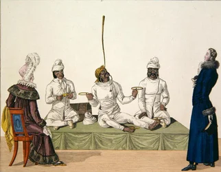 Indische Jongleure bei einer Balance-Aufführung, Tafel 87 aus 