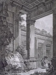 Innenraum des Tempels der Diana, Nimes, aus Antiquités de la France: Vol I, Monuments de Nimes