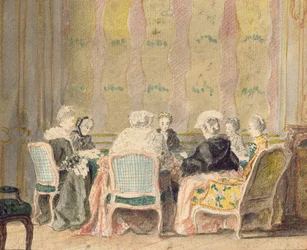 Interieur mit Damen beim Kartenspielen, 1770