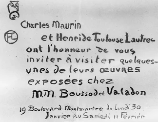 Einladung zu einer Ausstellung der Werke von Charles Maurin und Henri de Toulouse-Lautrec