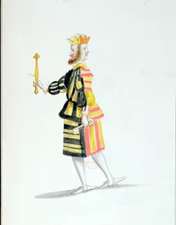Janus-Kostüm für das Ballet de la Nuit von Jean-Baptiste Lully (1632-87), getanzt von Ludwig XIV., 23. Februar 1653