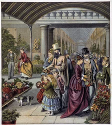 Blumengarten (in „Laden der kleinen Kinder: in den Ferien“, herausgegeben von Hachette, ca. 1900)