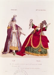 Jean-Baptiste Brizard in der Rolle von Joad und Mademoiselle Dumesnil als Athalie, Szene aus Akt V Szene 5 von 