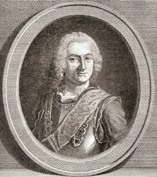 Jean-Baptiste François Desmarets, Marquis von Maillebois, Marschall von Frankreich. Aus Les Heures Libres, veröffentlicht 1908