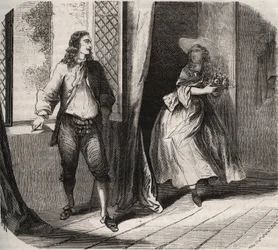Jean Baptiste Poquelin, genannt Moliere (1622-1673), machte der Komödiantin Mademoiselle de Brie (Catherine Leclerc du Rose) einen Heiratsantrag