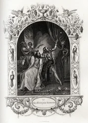 Julius III (Julius oder Iulius oder Giulio) (Papst von 1550 bis 1555) und der junge Bertuccino, die Affenshow. Gravur zur Illustration von Histoire des popes von Maurice Lachatre (1814-1900), librairie du progres, Paris