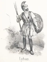 Lybas: Grieche, der der Belagerung von Troja beigewohnt hat, in der Armee des weisen Odysseus