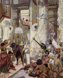 La Promenade du Bœuf Apis - in „Le Petit Français Illustré", um 1900
