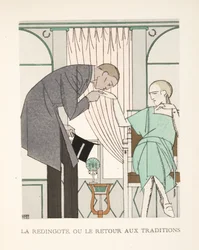 Der Mantel für die Rückkehr zu den Traditionen, aus einer Sammlung von Modeplatten