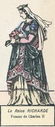 Königin Richarde, Frau von Karl II (kolorierte Gravur)