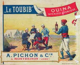 Etikett für le Toubib Aperitif und Tonic Wine, spätes 19. Jahrhundert