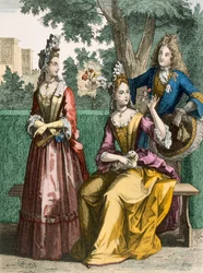 Damen formelle Tageskleider, 1690